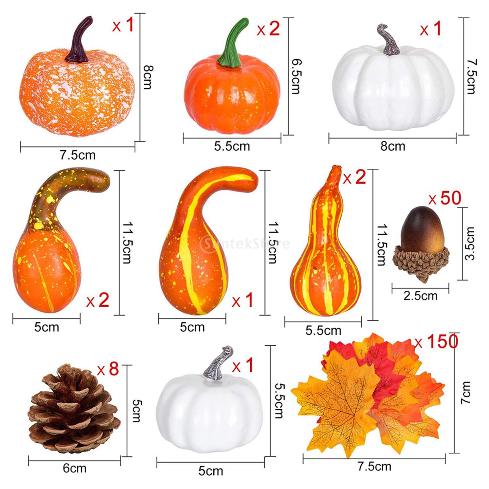 50Pcs/Set Fall Decoration Pumpkins and Maple Leaves Pine Cones Acorns Halloween Tanksgiving Christmas Festival Decor: 218pcs