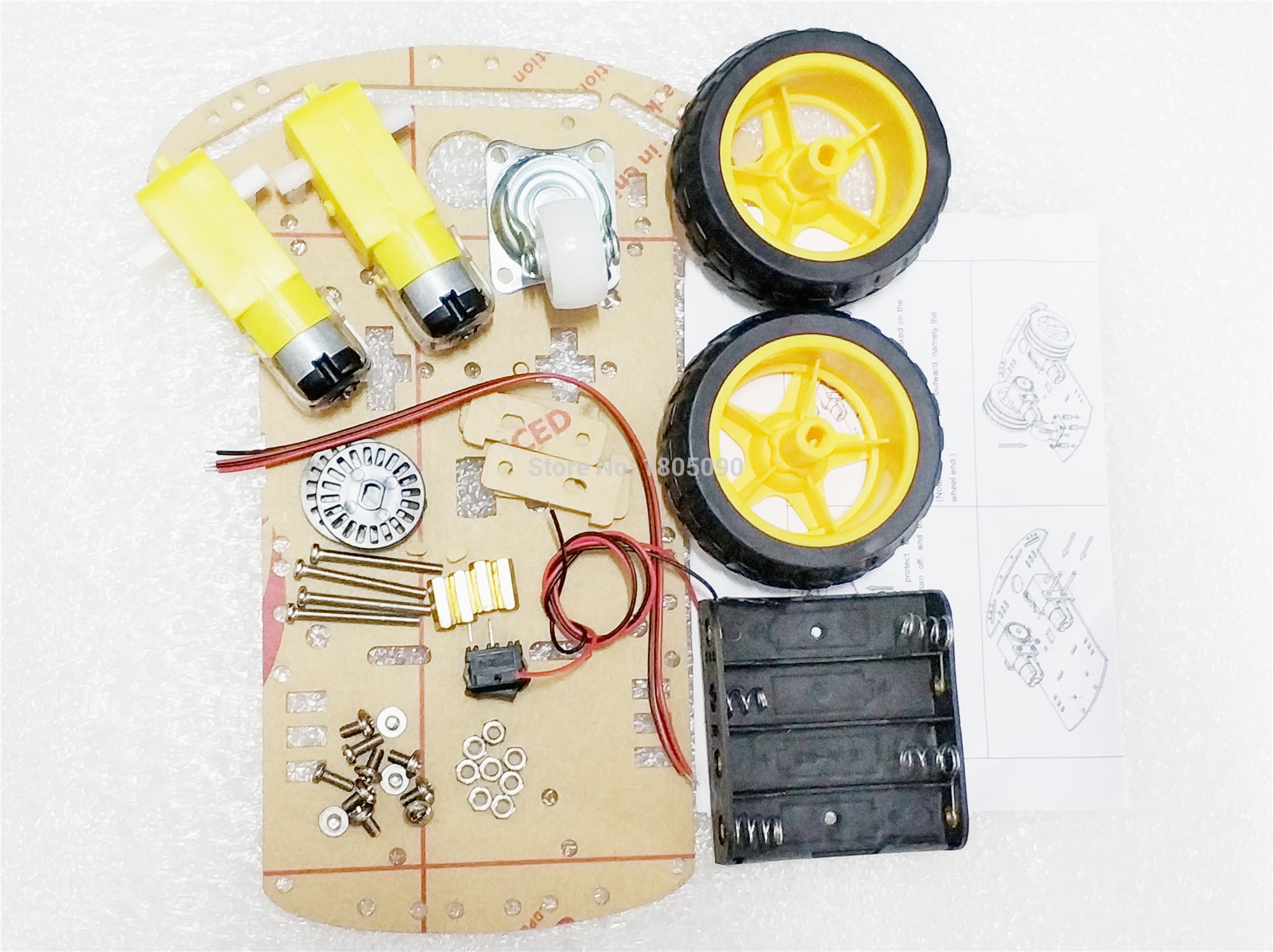1/set DC3-6V TT motor 125 rpm 2WD smart robot car chassis kit / Smart car wheels for Arduino DIY Kit