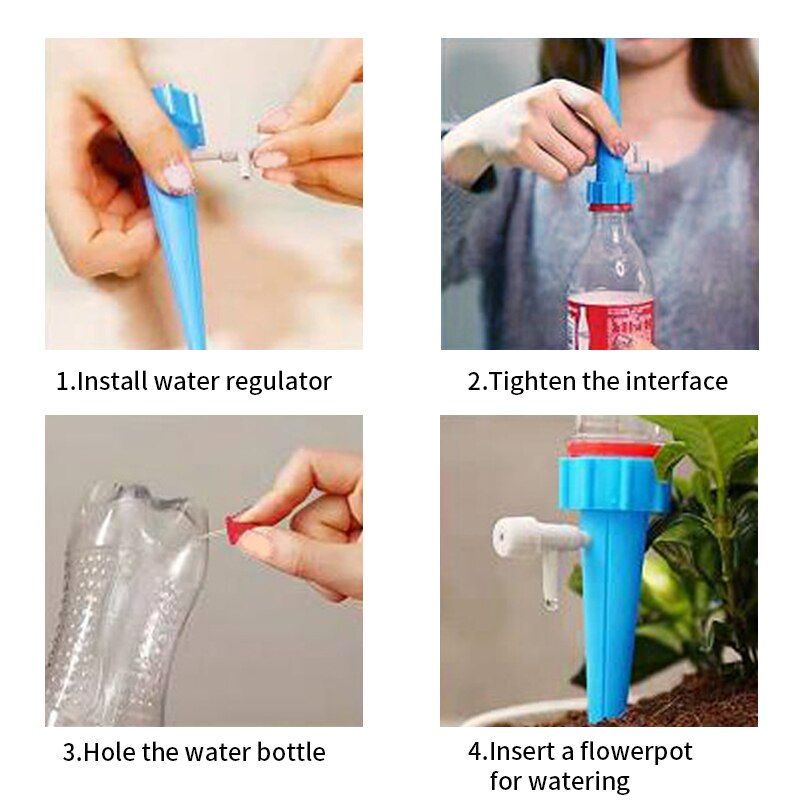 Herramienta de riego por goteo automático, pinchos para plantas de flores, suministros de jardín, dispositivo de autorriego útil, agua ajustable