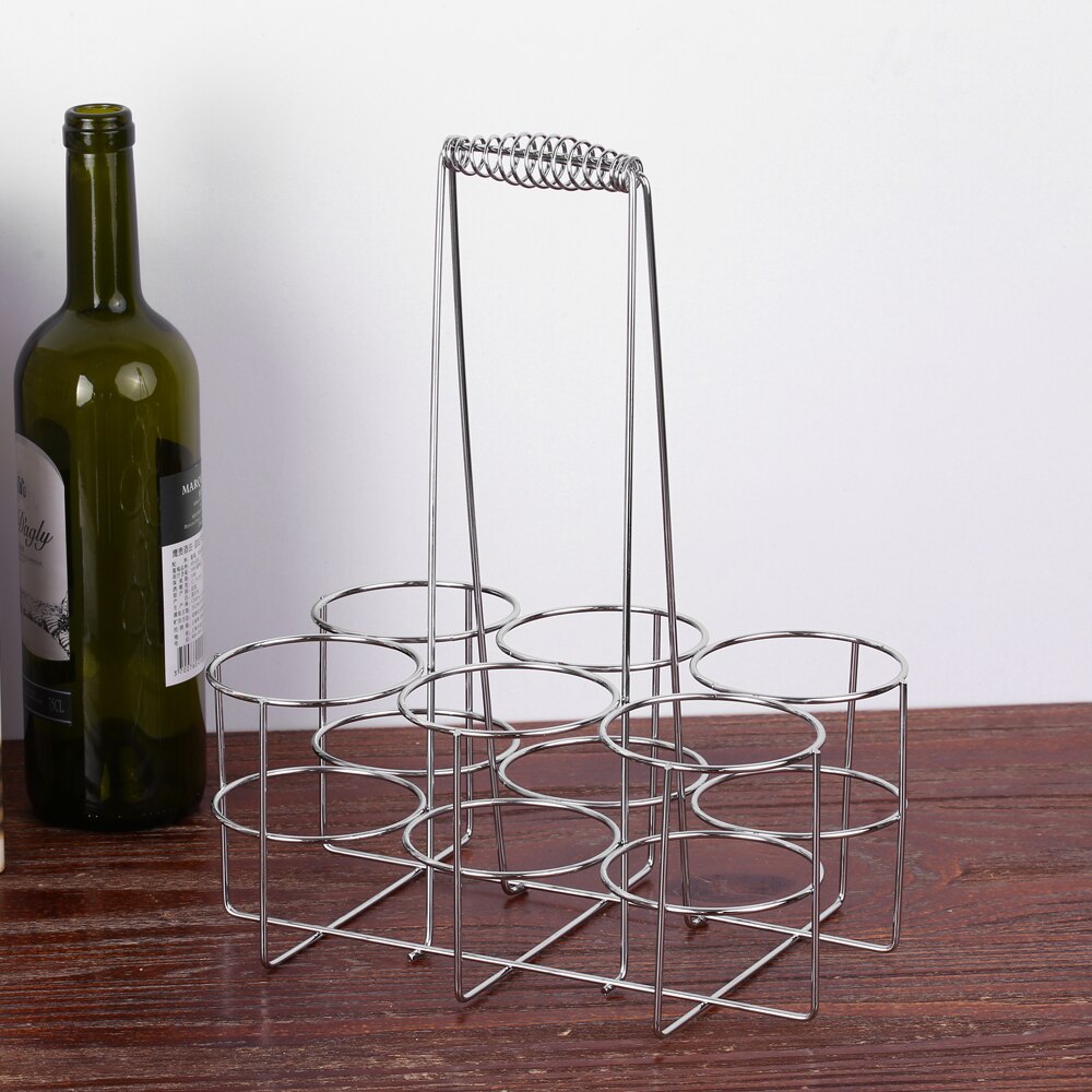 6 flaske ølholder fest ølkurv rack vin caddy stand til bbq hotel bar vin ølflasker