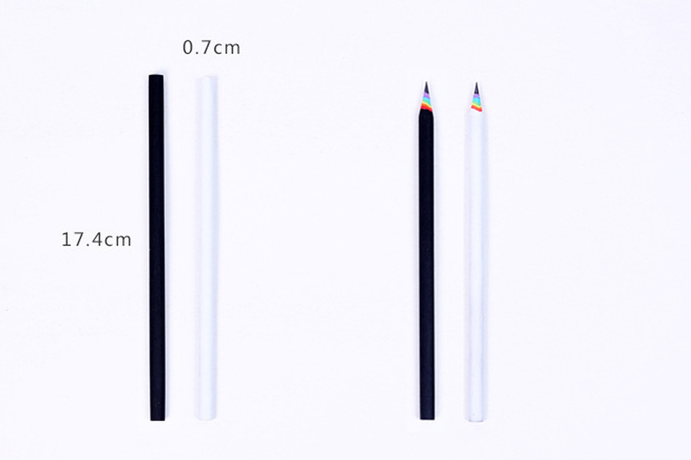 1pc Cute Rainbow Wooden 2B Pencils Kawaii Gradient Student Cylindrical Pencil For Kids School Supplies Pencil Stationery
