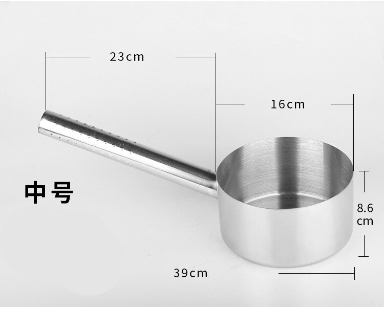 Stainless Steel Kitchen Tool Water Scoop Stainless Steel Water Scorpion Chef Kitchen Thickening Deepening Long Handle Household: 1.5L