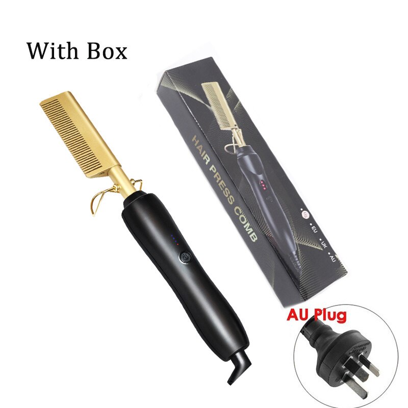 Verwarming Kam Stijltang Kam Ijzer Rechte Borstel Curling Iron Hair Curler Kam Us/Eu/Uk Pulg strijkijzers Stijltangen: green