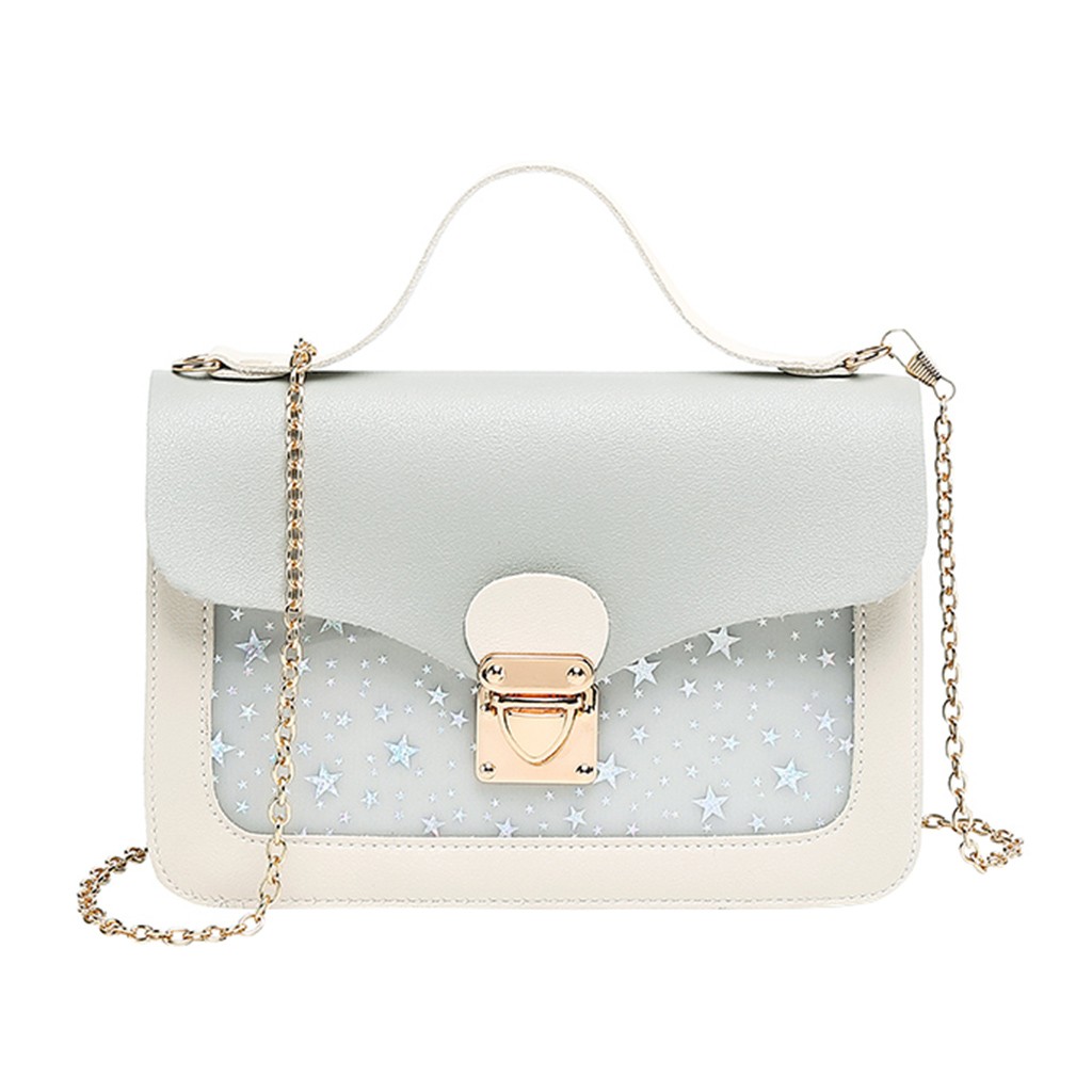 Vrouwen Mini Kleine Vierkante Verpakking Schoudertas Mode Ster Sequin Messenger Crossbody Tas Clutch Portemonnee Handtassen Sac: Grijs