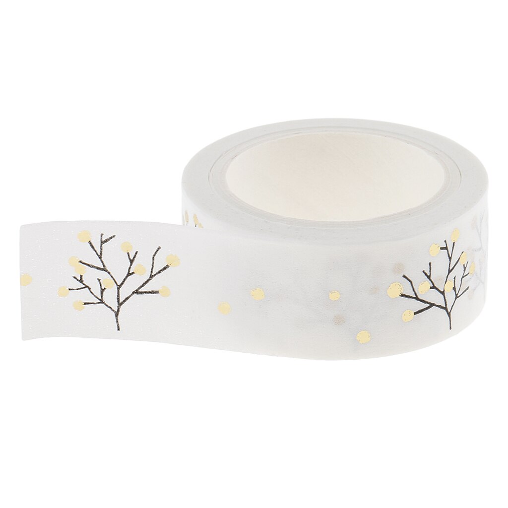 5 Meters/ Roll DIY Gold Flower Washi Tape Decorative Sticky Paper Masking Tape Self Adhesive Tape Scrapbooking Tape Planner