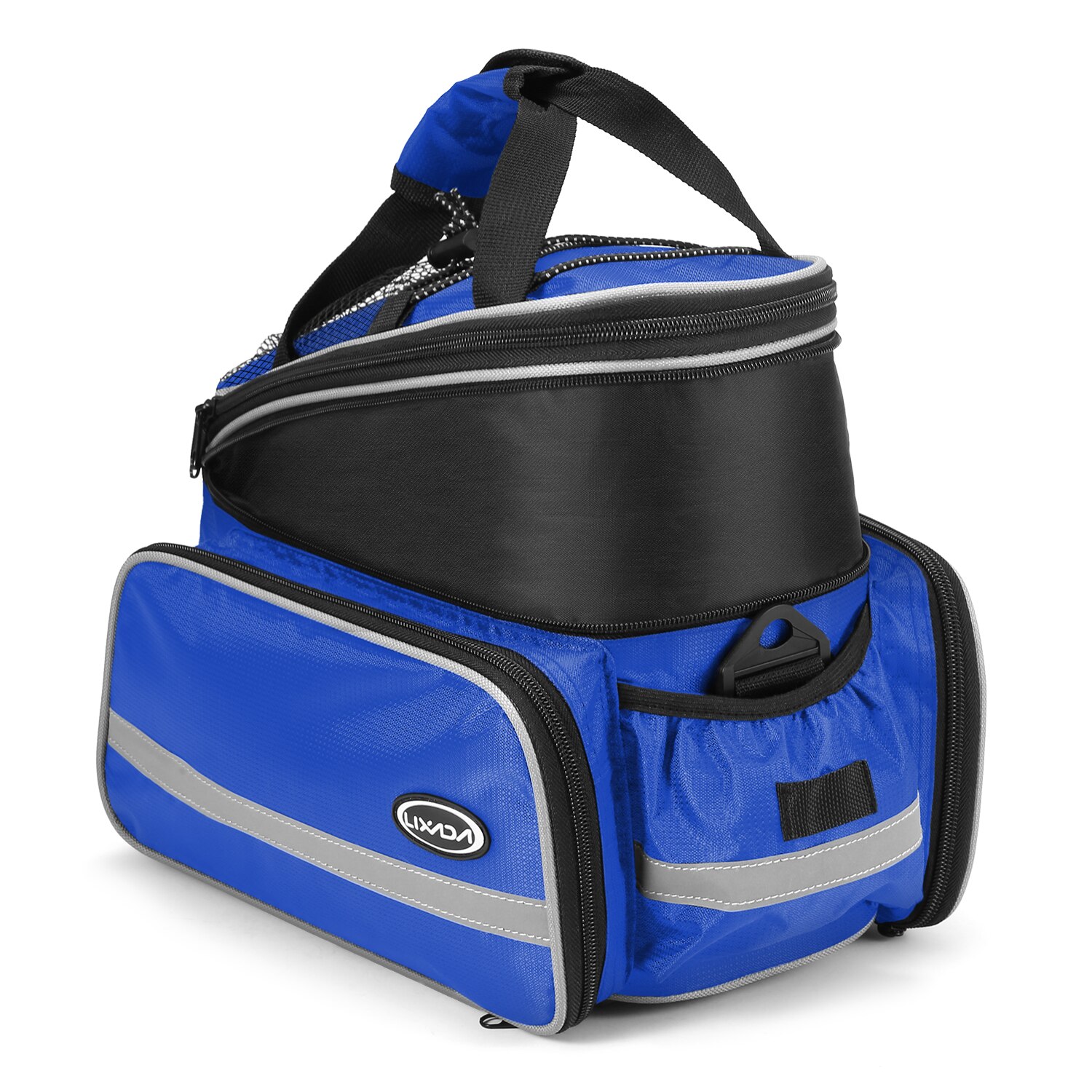 Lixada Fiets Rear Seat Bag Fietsen Fiets Kofferbak Tas 25L Grote Capaciteit Waterdichte Bike Fietstas Schoudertas Met Regen cover: Blauw