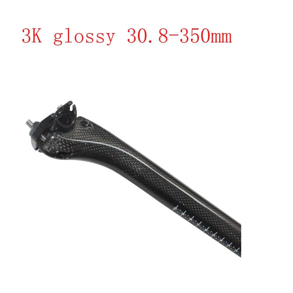 CSC carbon fiber seatpost bicycle seatpost mountain road bike seat post tube 3k finish 27.2/30.8/31.6*350/400 cycling parts: 3K Glossy 30.8x350mm