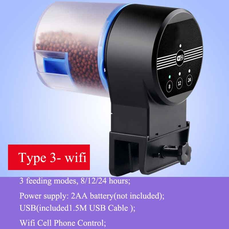 Automatic Smart Fish Feeder Aquarium Fish Tank Feeding Dispenser Timing Timer Auto Feeder Aquarium Accessories: Type 3-Wifi