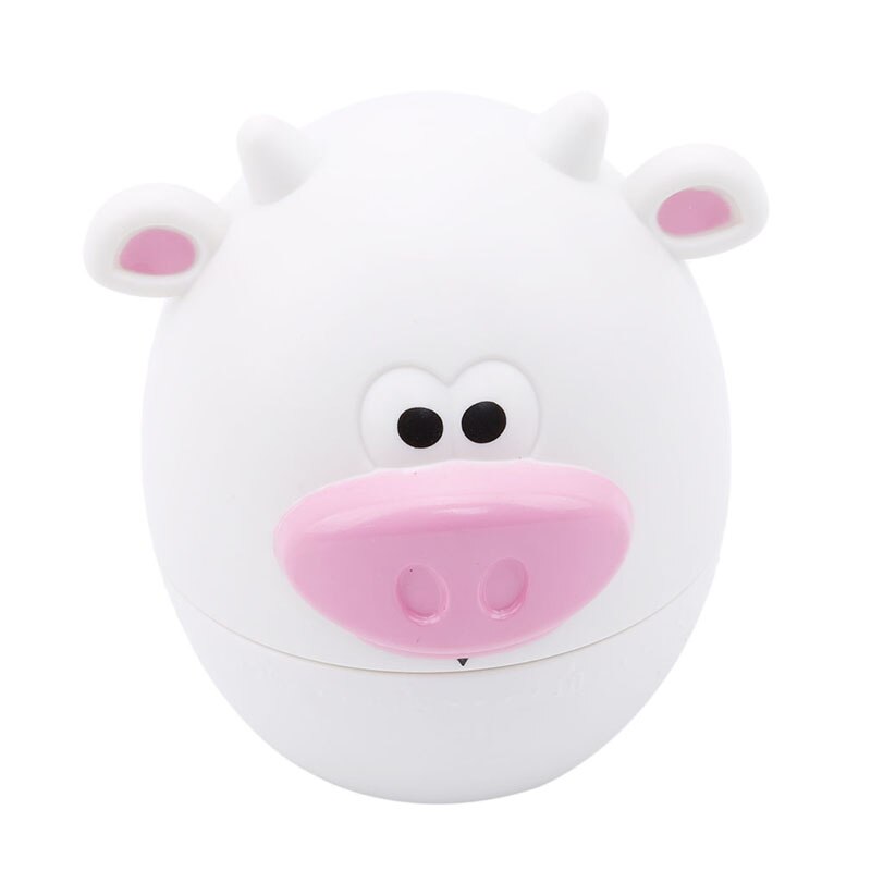 Fun Kitchen Timer Cartoon Cute Cooking Clock Alarm Clock Mechanical Home Decorations: White calf