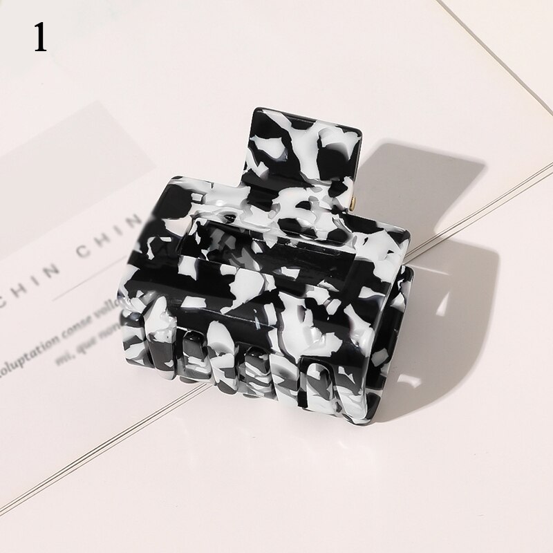 Geometrische Acetaat Haar Clip Krab Zwart Wit Haarspeld Haar Claws Classic Retro Barrette Grote Vrouwen Haar Krabben Clip Voorjaar Clip: 1