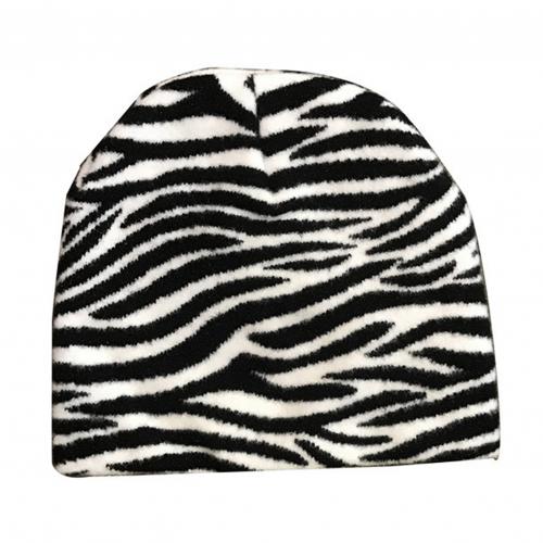 Winter Soft Warm Beanie Hat Zebra Cow Leopard Printed Windproof Cap for Women Outdoor Sports Skiing Climbing Cycling: Zebra