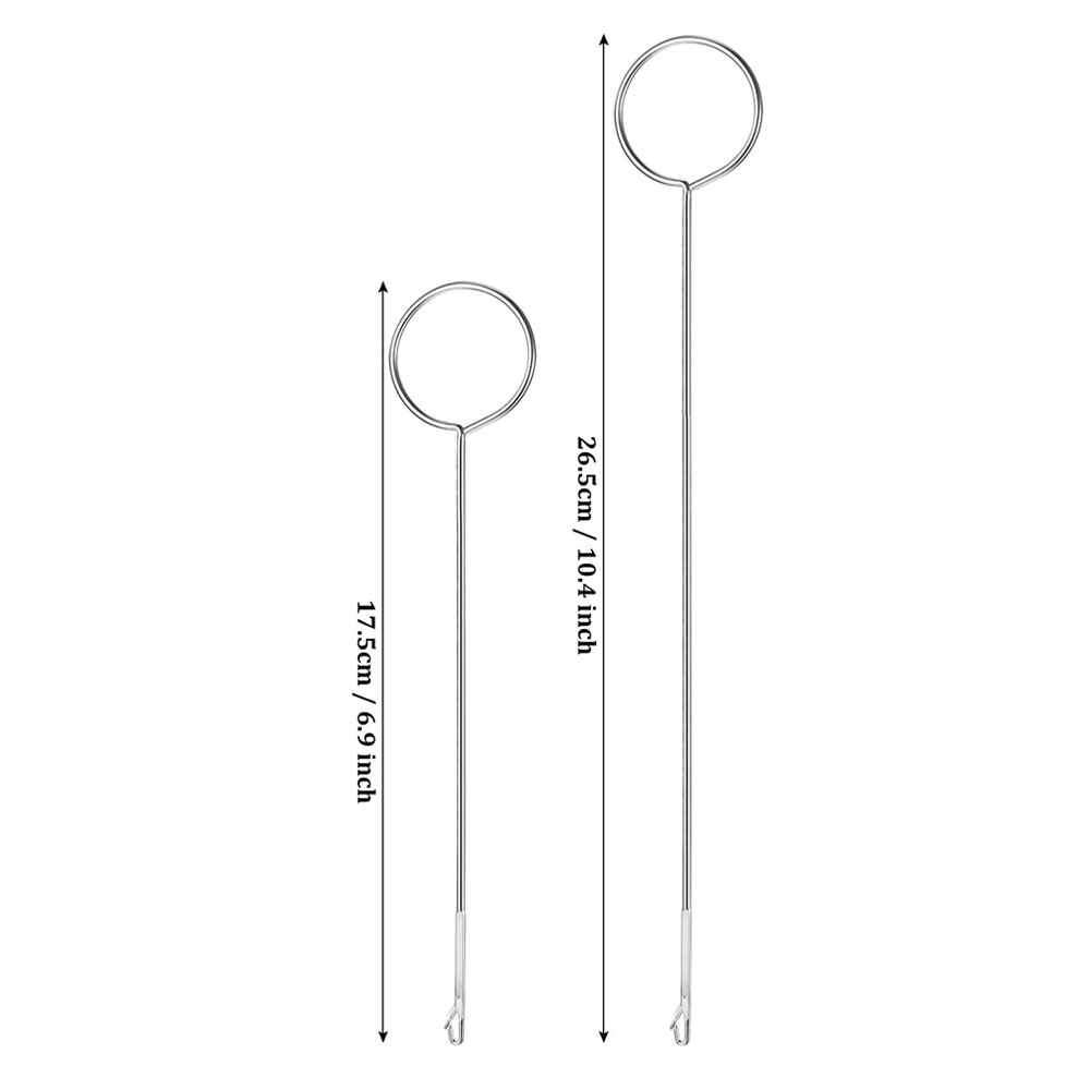 Sewing Loop Turner Hook with Latch Stainless Steel Loop Turner Hook 2 Sizes Loop Turner Tool for Fabric Strips Accessories: light yellow