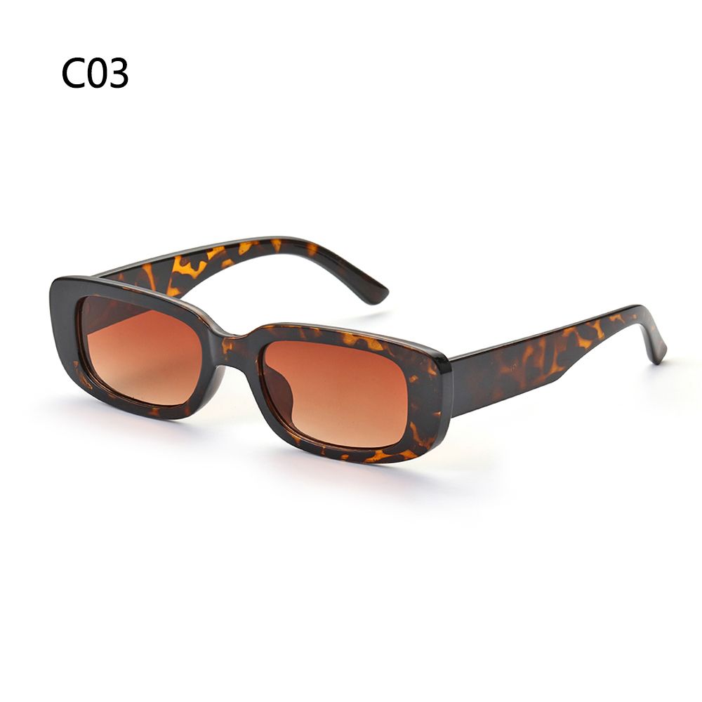 Rectangle Narrow Sunglasses Women Small Frame Sun Glasses Eyewear UV400 Driving Goggles: C03