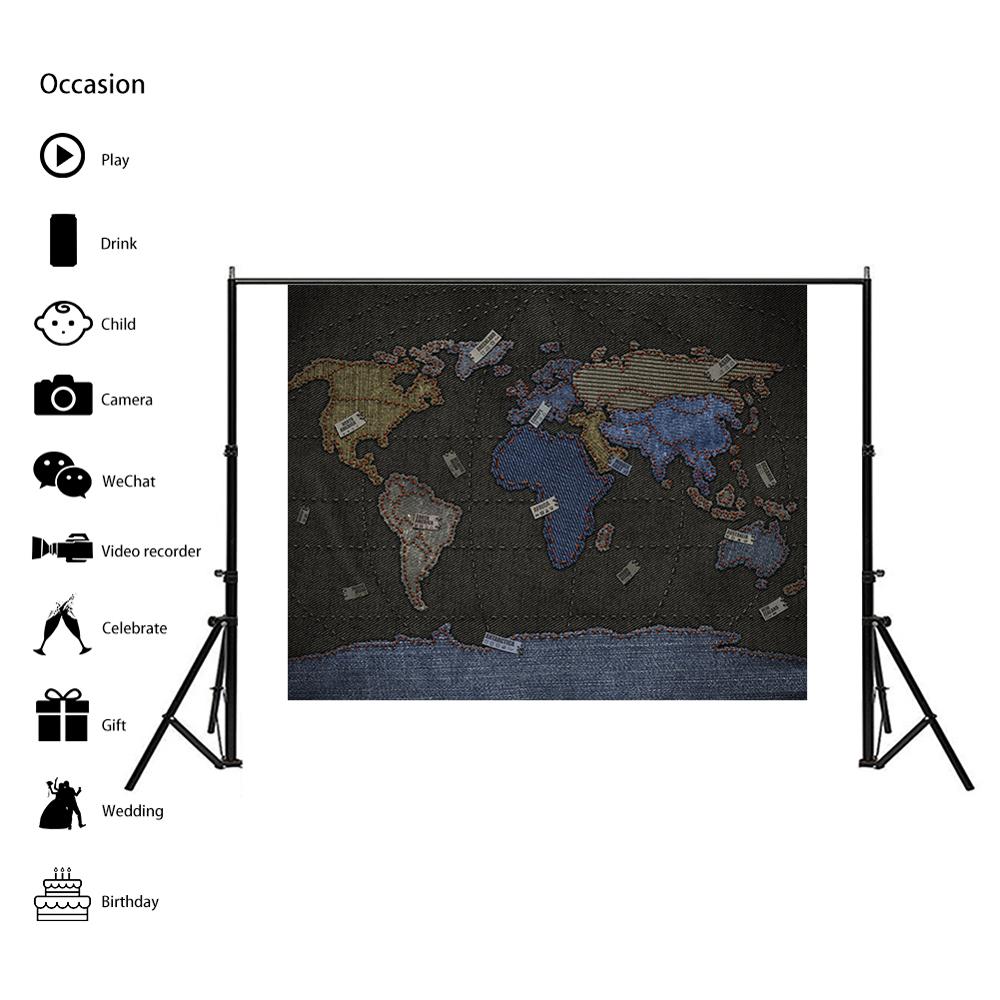 DIY World Map Cowboy Style Fun Decorative Map 150x100cm Home Wall Decor Painting