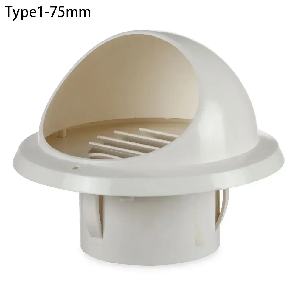 PVC Ventilation Exhaust Grille round Wall Ceiling Air Vent Grille Ducting Cover Outlet Heating Cooling Waterproof Vent Cap: black