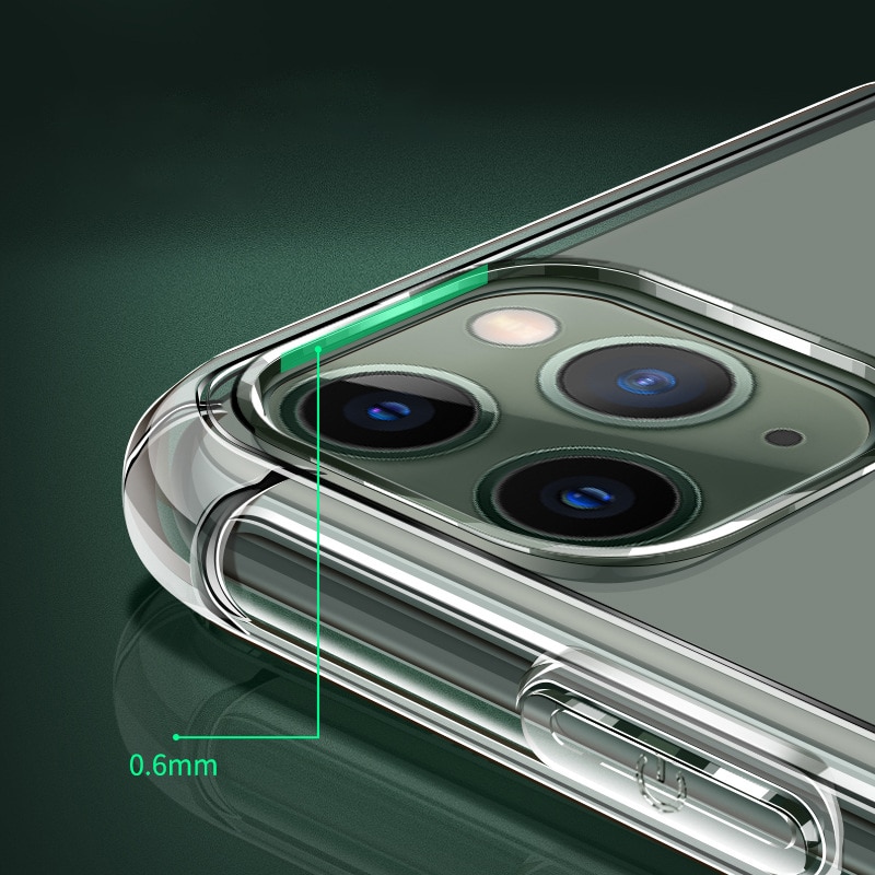 Silicone Soft TPU Anti-Knock Phone Case for iPhone 12 Mini 11 Pro Max SE X XR XS Max Transparent Phone Case for iPhone 12 11 Pro