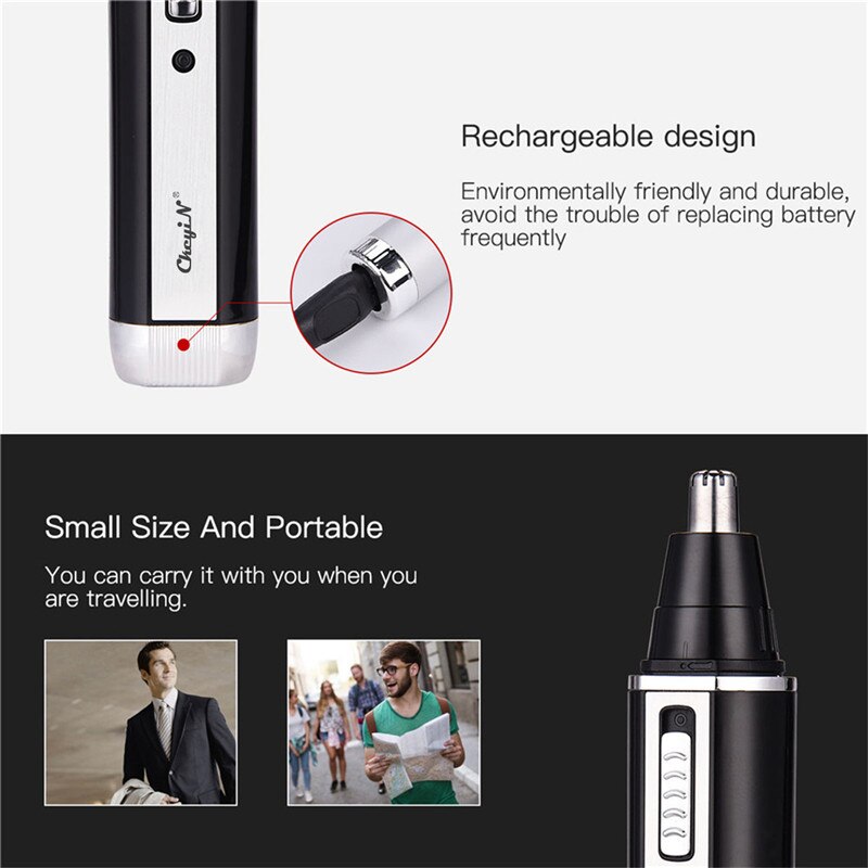 4 In 1 Professionele Elektrische Oplaadbare Neus En Oorhaar Trimmer Scheerapparaat Tempel Cut Voor Mannen Persoonlijke Verzorging Gereedschap S36