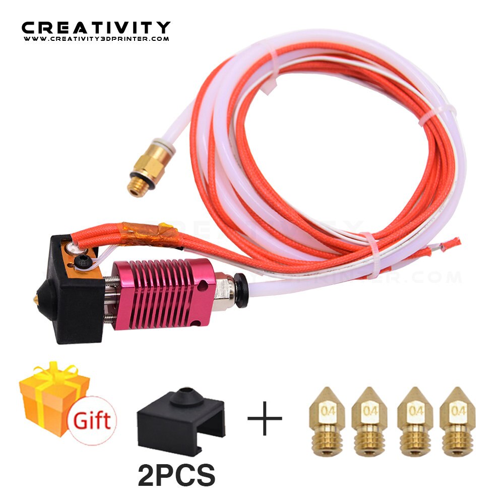 3D Printer Extruder Gemonteerd Mk8 End Kit Voor Ender3 / Ender3Pro/CR10 Met Aluminium Verwarming Blok 1.75Mm 0.4Mm Nozzle
