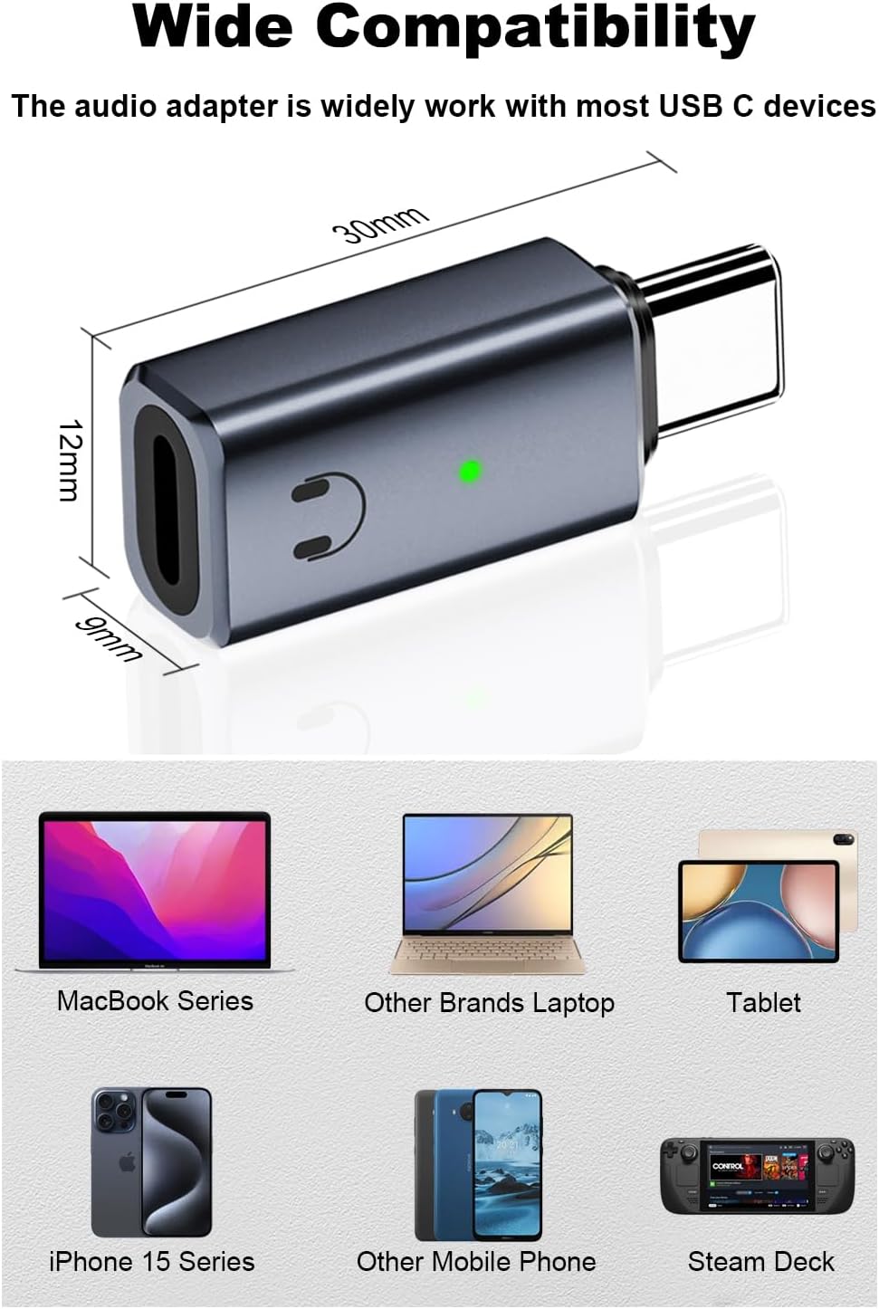 Adaptador de Audio USB C a iOS, convertidor de auriculares USB tipo C macho a Lightning hembra para iPhone 16 15 iPad Pro Air 6/5/4 MacBook