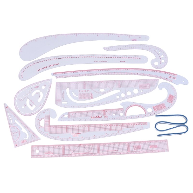 Ruler French Curve Cutting Rulers Yardstick Sewing Tools Measure Dressmaking Comma Line Straight Ruler Sewing Clothing Rulers