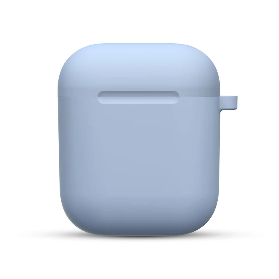 Étuis en Silicone avec couvercle à crochet pour Apple Airpods 1/2, housse de protection antichoc pour écouteurs sans fil pour airpods 2 1, sacs de boîte: LIGHT BLUE