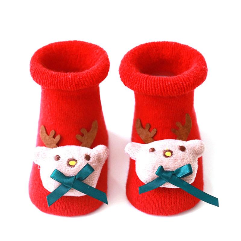 Katoen Floor Sokken Siliconen Antislip Warme Herfst En Winter Baby Baby Jongens Meisjes Voor Kinderen Badstof Kerst accessoires: 01 / S