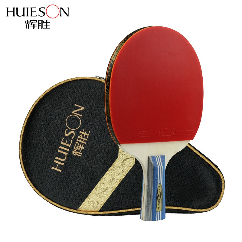 Huieson-raqueta de Ping Pong de 3 estrellas, raqueta de tenis de mesa con bolsa para entrenamiento: short handle
