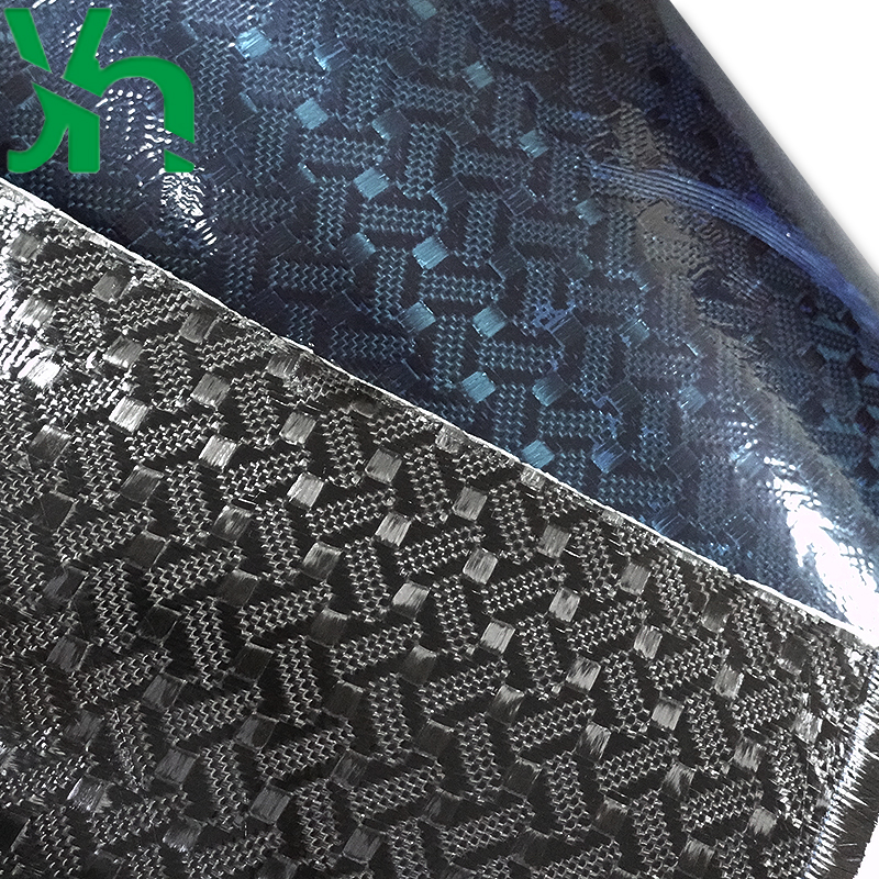 3k jacquardkolfiberprepreg  - 3d texturerade gradfria ark för modifiering och inplastning av bilhuv: L / Svart