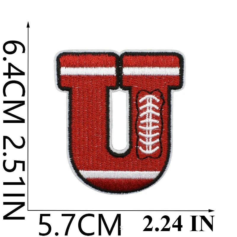 Sports Style Rugby Embroidery Patch Sticker 26 English Letters Clothes Decorative Cloth Sticker Team Chapter Boy Embroidery Piec: green
