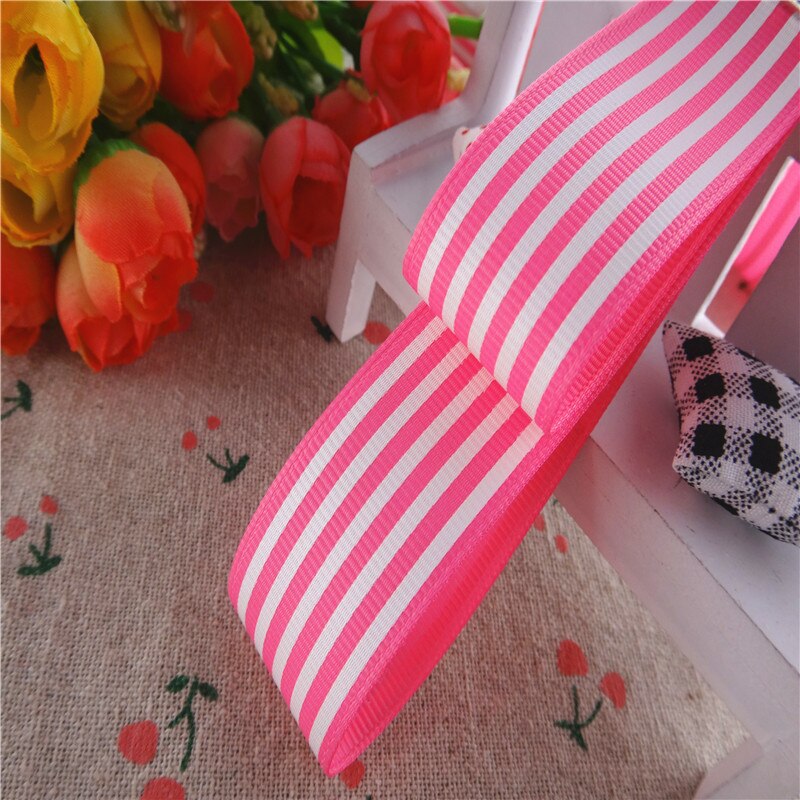 10 meter 1 '' 25mm stripetrykte grosgrain-bånd tegneseriebånd håndlagde hårsløyfer  ym16100785