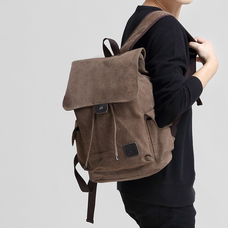 Favocent Mode Mannen Reizen Rugzak Rugzak Canvas Schoudertas voor Mannen en Vrouwen 14 inch Laptop Schooltas Rugzak