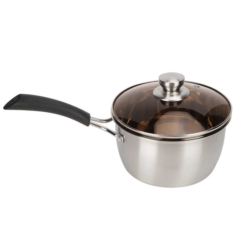 Small Soup Pot Thickened Compound Steel Non-Magnetic Single Handle Cooking Kitchenware 18cm cooking pots