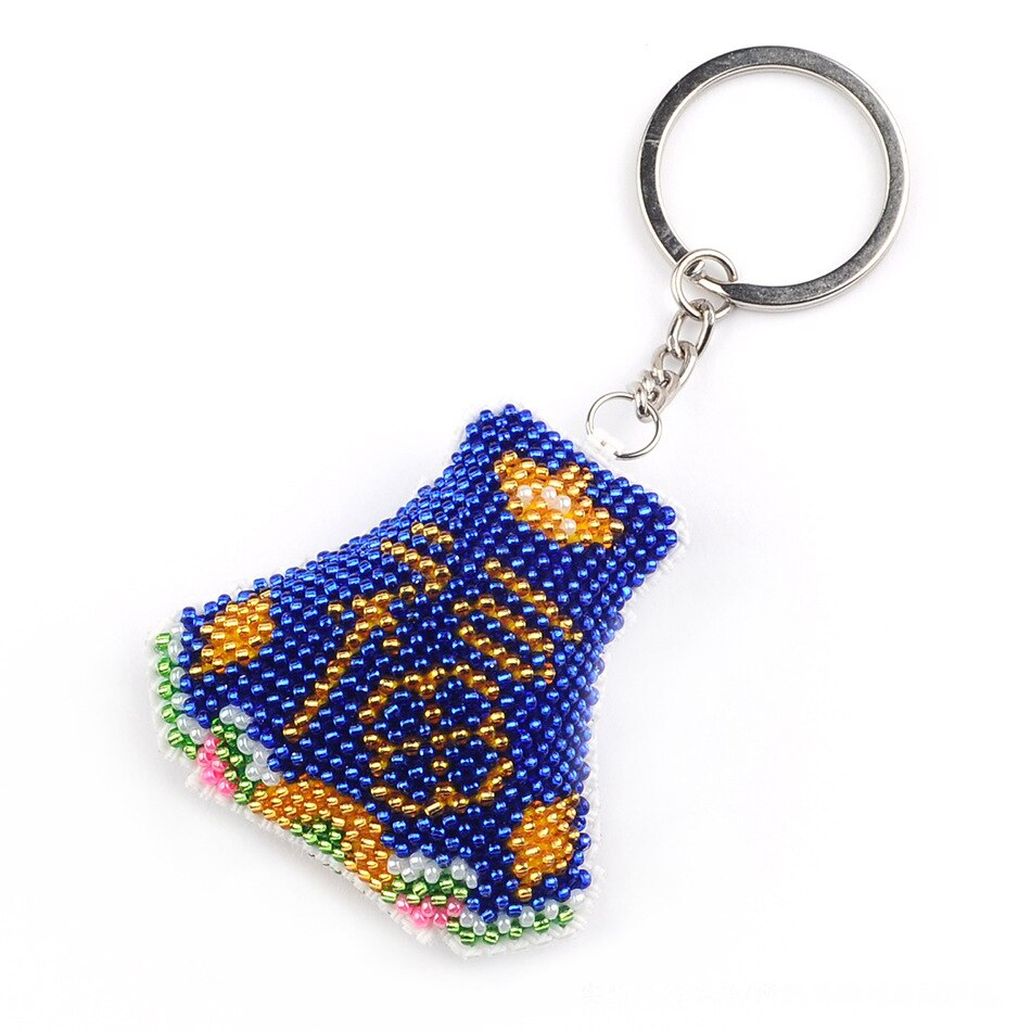 Key Chain Accessories Stamped Crafts DIY Printed Cross-Stitching-Kit Embroidery Stich-Bead Needlework Y101-102