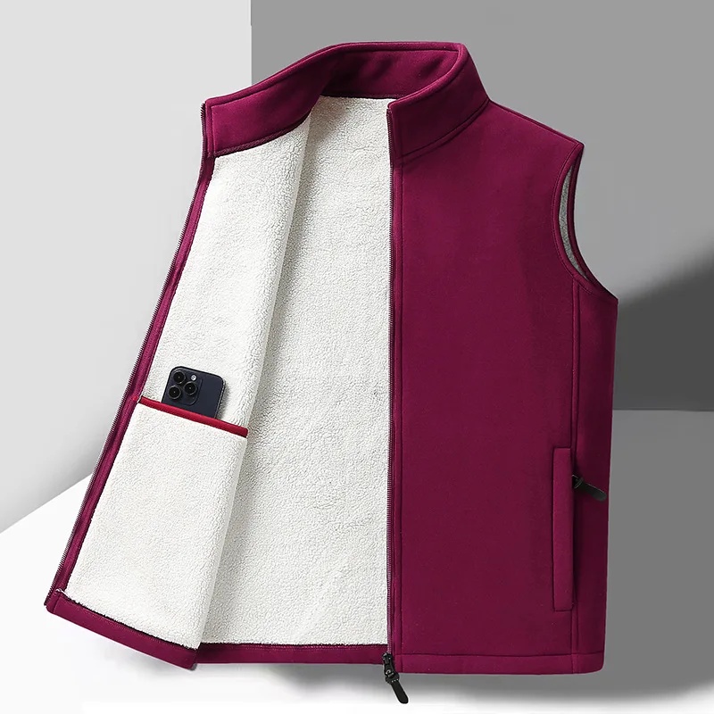 Gilet doublé polaire pour hommes, vêtements de papa décontractés, chauds, vêtements d'extérieur d'automne et d'hiver, coupe ample, veste confortable en mousse à particules: 4XL / green
