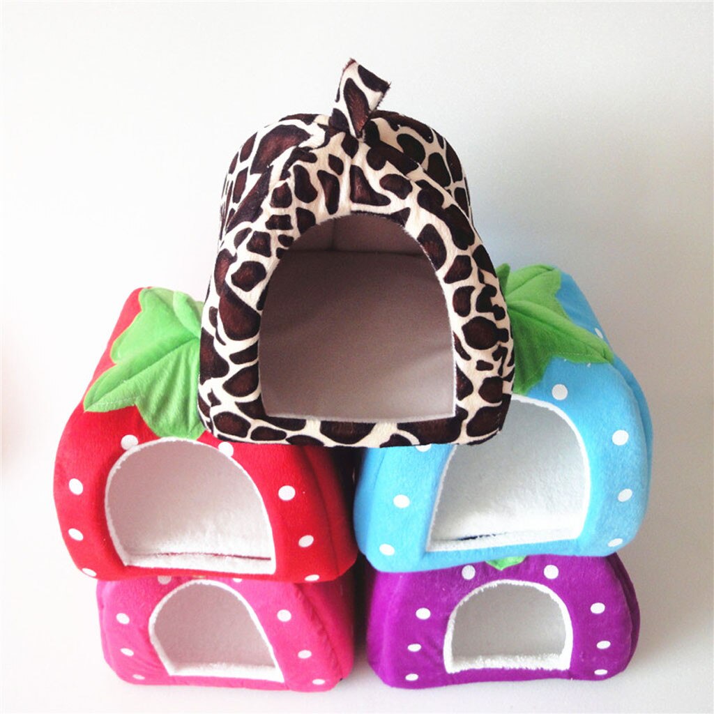Strawberry House Nest Small Pet Animal Guinea Pig Hamster Bed House Nest Winter Warm Squirrel Rabbit Chinchilla Rat Bed