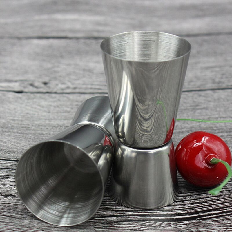 Stainless Steel Measuring Wine Glass Double-Head Ounce Cup Cocktail Drink Liquid Measuring Cup Home Bar Gadgets Accessories