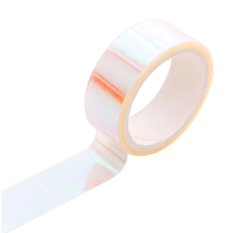 Glitter Regenboog Washi Tape Briefpapier Scrapbooking Decoratieve Plakband Diy Masking Tape: WHITE