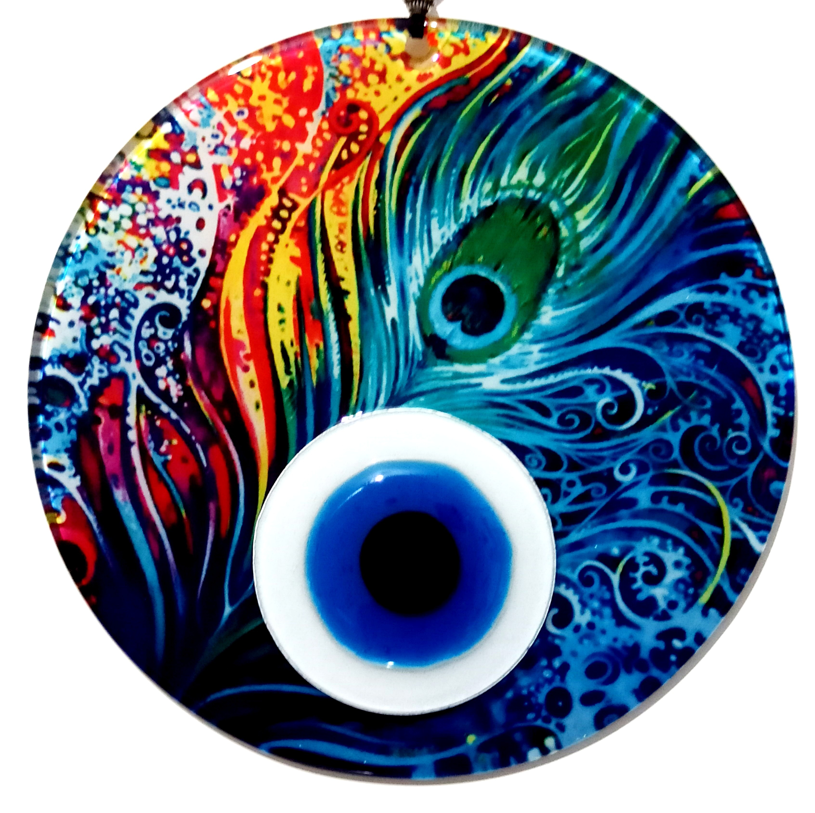 Fusion Glas Vogelveer Patroon 16 X 16 Centimeter H Grandado fusion-glas-vogelveer-patroon-16-x-16-centimeter-h-grandado