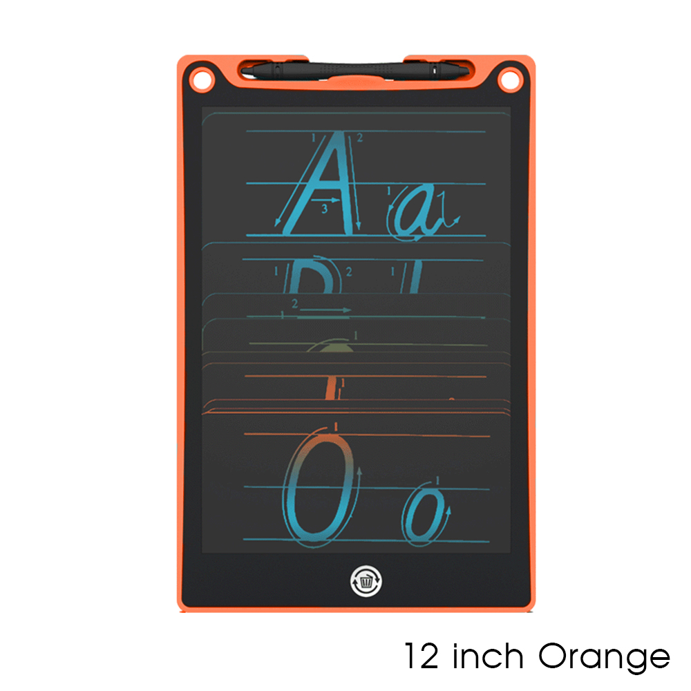 12 Inch Handschrift Lcd-scherm Draagbare Handgeschilderde Draft Graffiti Board Gekleurde Schrijven Plaat Met Pen Voor Kinderen Studie note: Orange