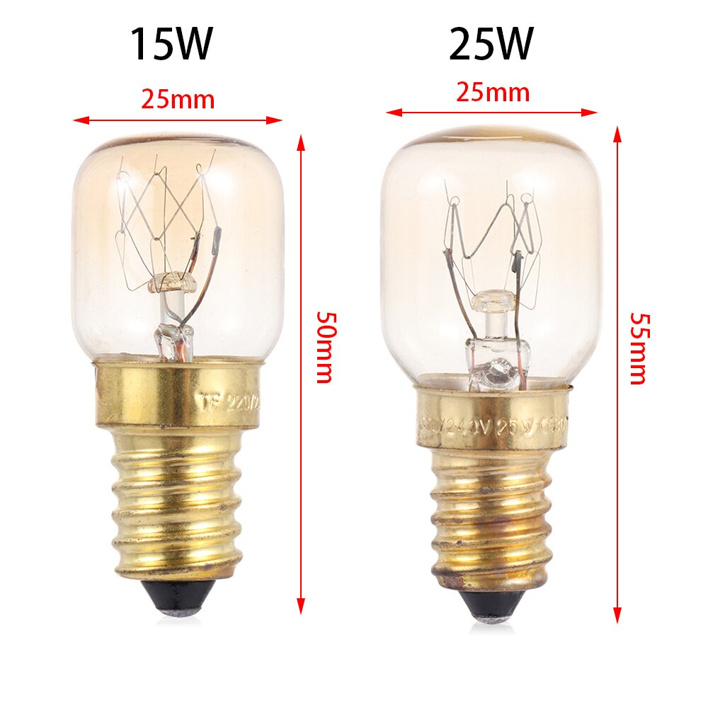 mini 220v 300 gradere høy temperatur 15w / 25w ses  e14 ovn brødrister / fuktig lyspærer kjøkkenvifte lampe salt pære lys