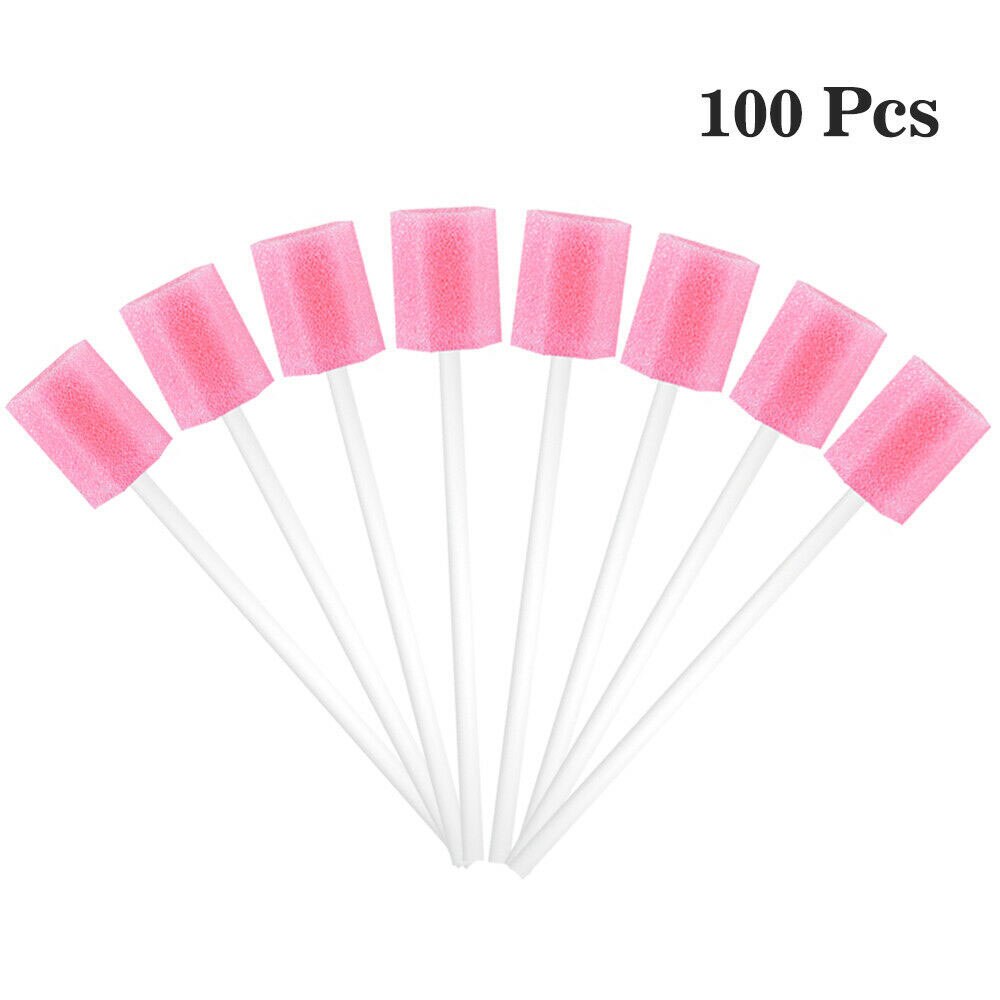 100 Pc Disposable Oral Care Sponge Swab Tooth Cleaning Mouth Swabs Stick Oral Care Sponge Swab Cleaning Tools Supplies