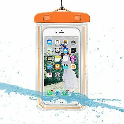 Été lumineux étanche poche natation Gadget plage sac sec housse de téléphone Camping ski support pour téléphone portable 3.5-6 pouces: orange