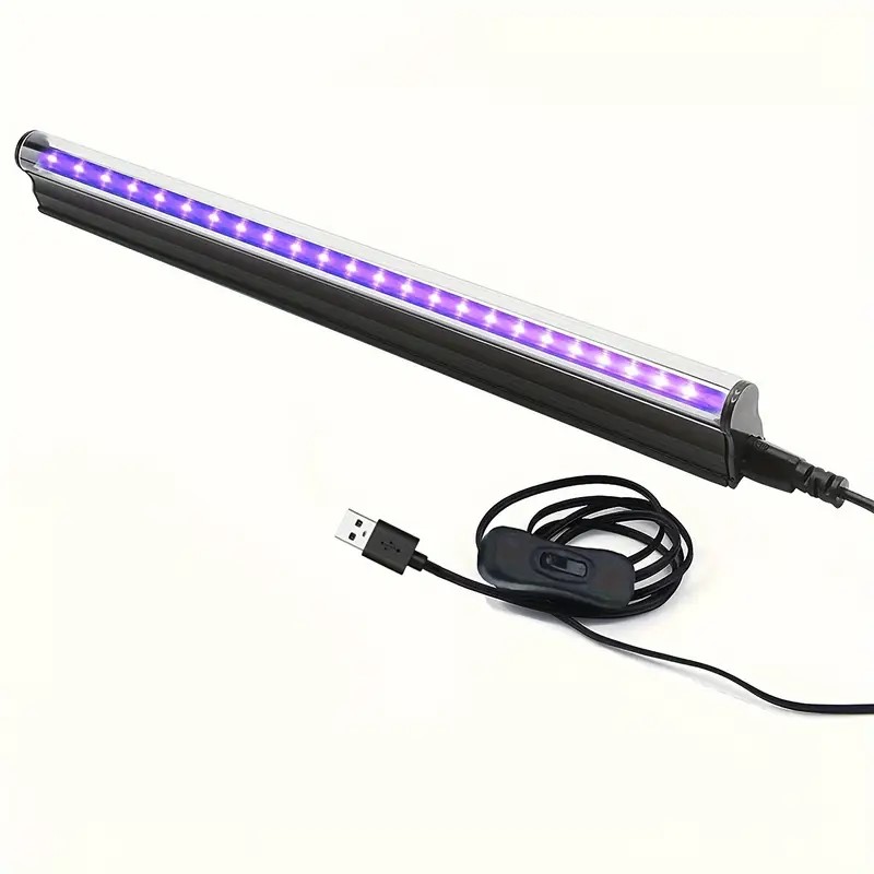 Barra de luz negra de luz UV USB de 5W para pintura corporal, luces negras de 395nm, póster de tapiz, tira de luces UV de tubo T5 para brillante para gabinete: 1 W