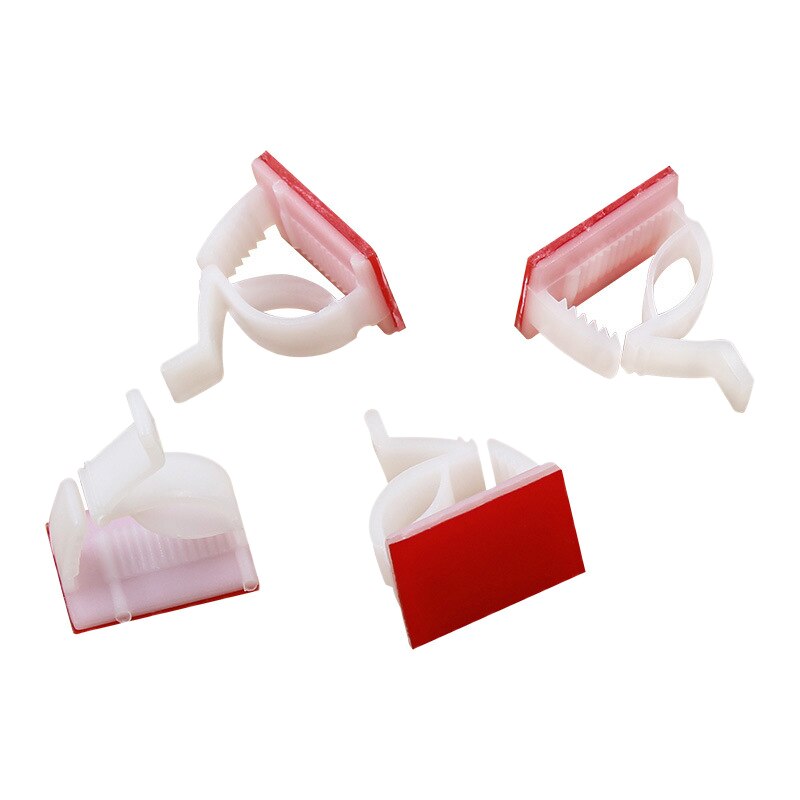 100 Plastic Car Wire Clamps, Cable Ties, Rectangular Cable Installation Holders, Self-Adhesive Clamp Holders (White)