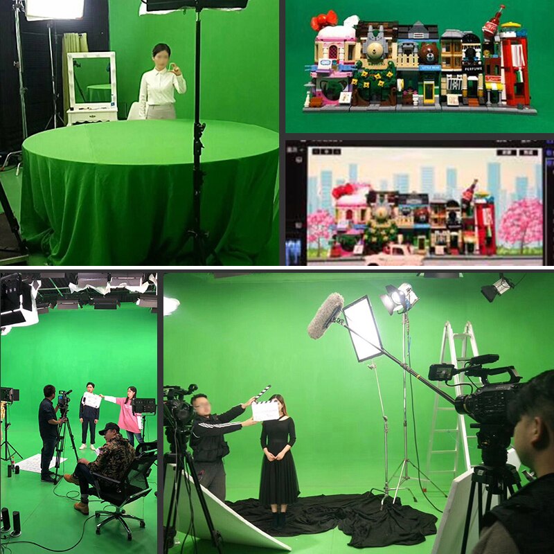 Groen Scherm Mousseline Achtergrond Fotografie Achtergrond Voor Studio Verlichting Kit DOM668