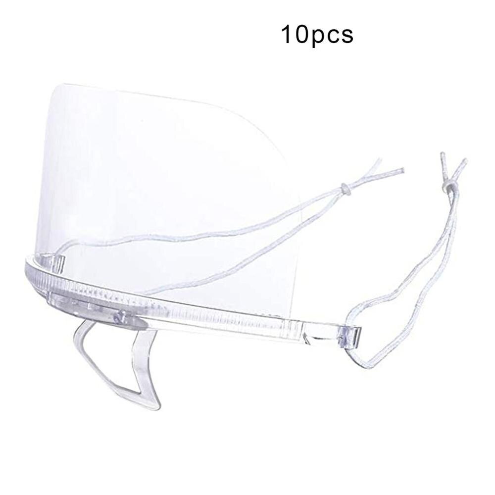 10 pçs reciclável uso durável cozinha do hotel transparente catering máscara de plástico cozinha restaurante comida sorriso máscaras boca: 2