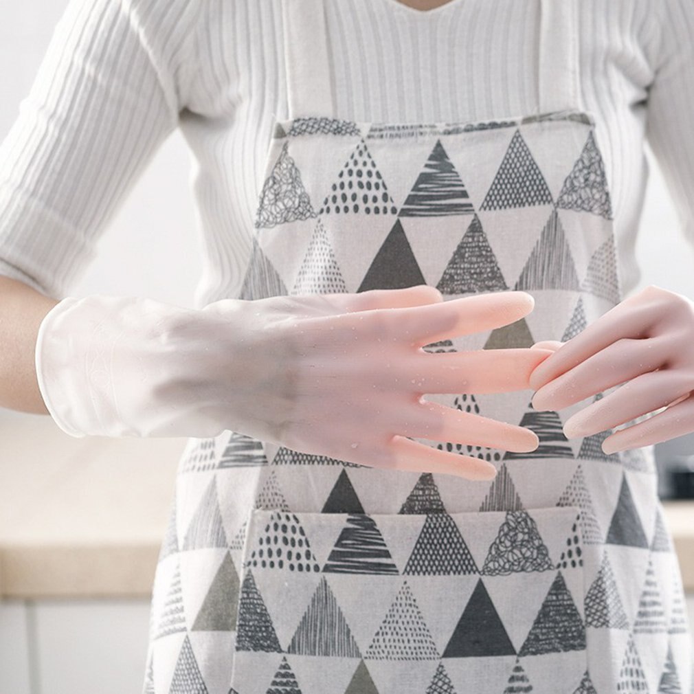Guantes de goma para limpieza del hogar, manoplas de látex para cocina, platos de lavado con diapasón de plástico, para lavar platos de jardín, de manga larga