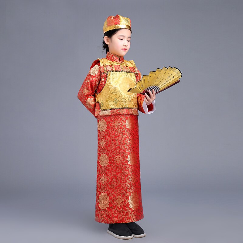 Chinois ancien empereur Prince Costume enfants Robe de jeu théâtrale Robe Photo Qing dynastie garçon Robe dramaturgique