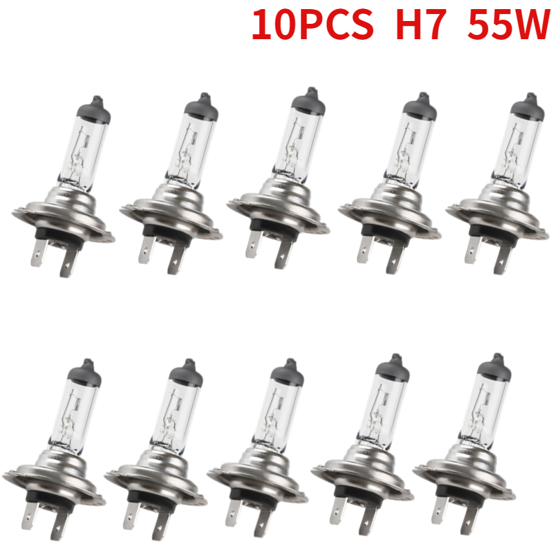 10 Pcs H7 Halogen Headlight Bulb 6000K Warm White Car Light Bulb Headlight 55W 12V Car Headlight Bulbs Halogen Car Light Parts