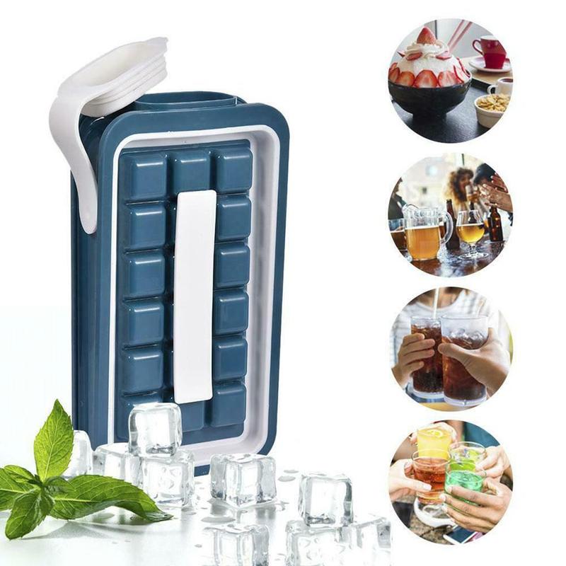 Icebreaker Collapsible Ice Tray Silicone Mold Homemade Ice Storage Box Safe Non-toxic Food Grade 32 Grid Ice Cubes Tools